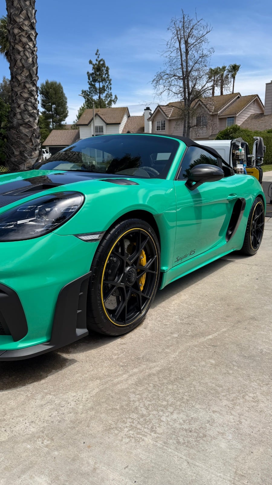 Exterior car detailing in Riverside & San Diego County — sports car with a deep gloss finish after a full exterior detail