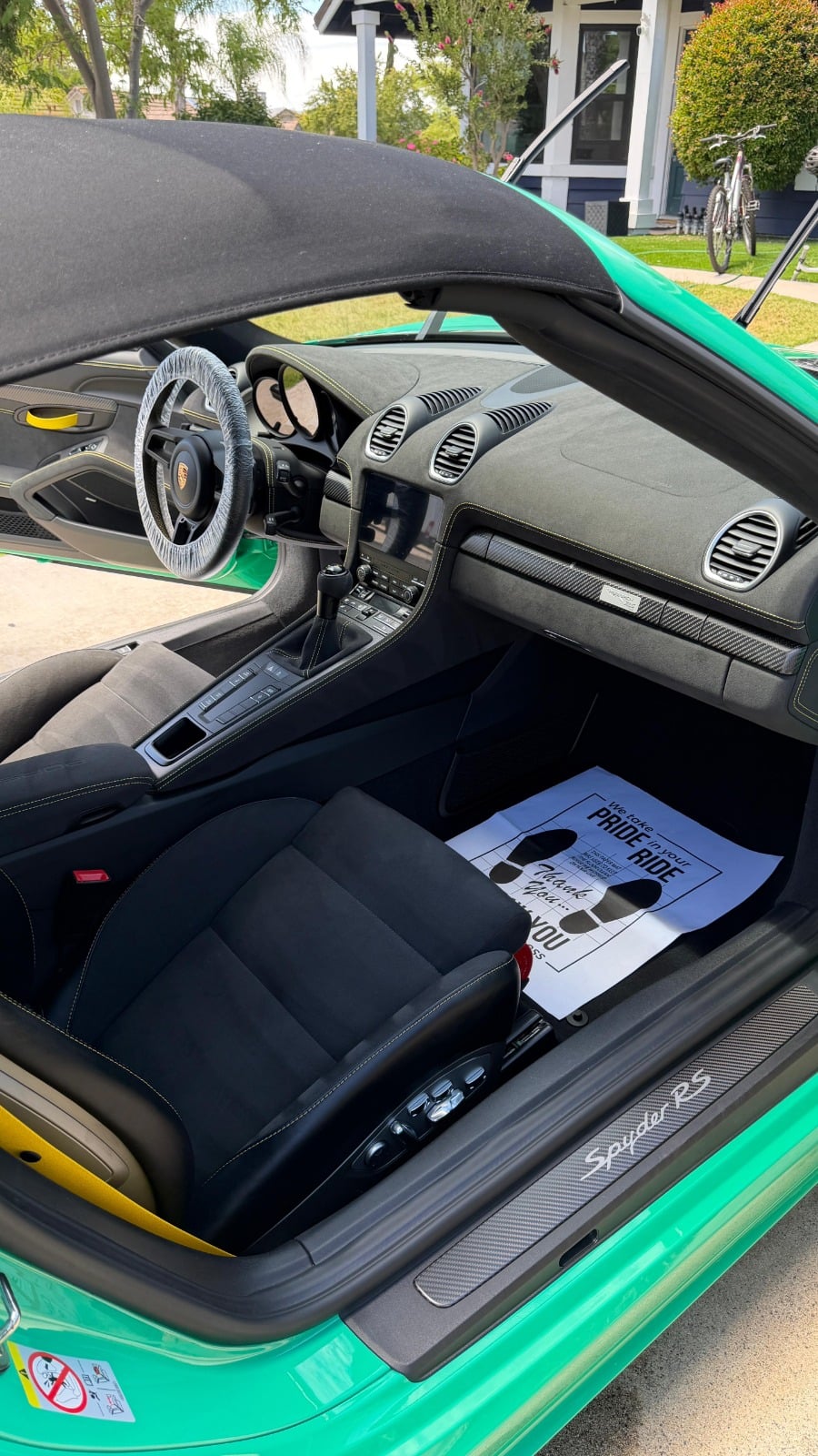 Interior car detailing in Riverside & San Diego County — cleaned cabin with detailed seats, dashboard, and door sill