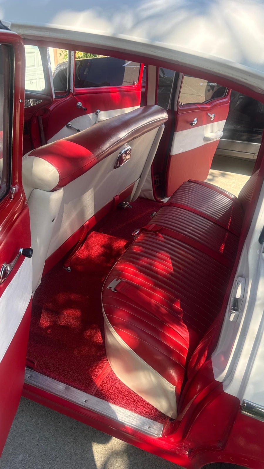 Interior car detailing in Riverside & San Diego County — classic car rear bench seat and carpets after a full interior clean